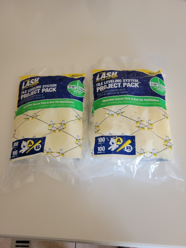 QEP LASH Tile Leveling System Project 2Pack 100 1/16" Leveling Clips  100 Wedges