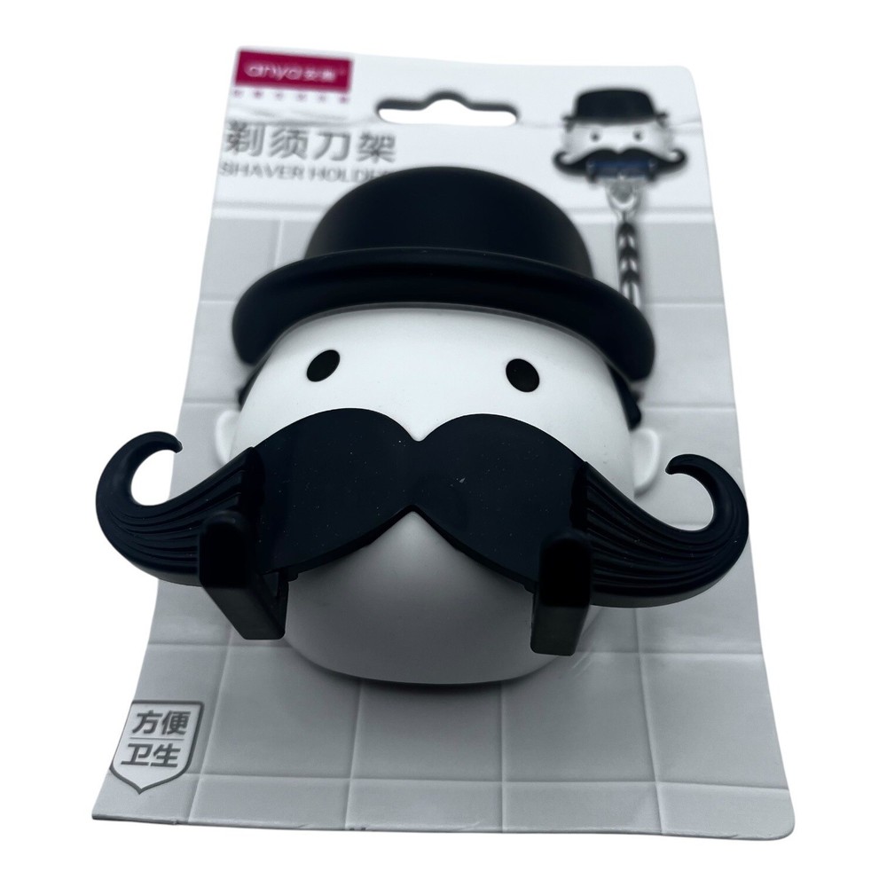 Anya Shaver Holder With Mustache Design & Suction Mount