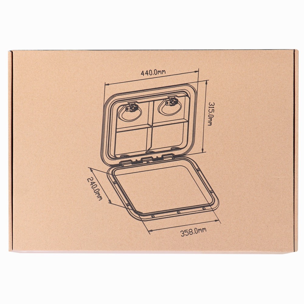 Marine Deck Access Hatch 17.3“×12.4" White Rectangle Boat Hatch & Lid