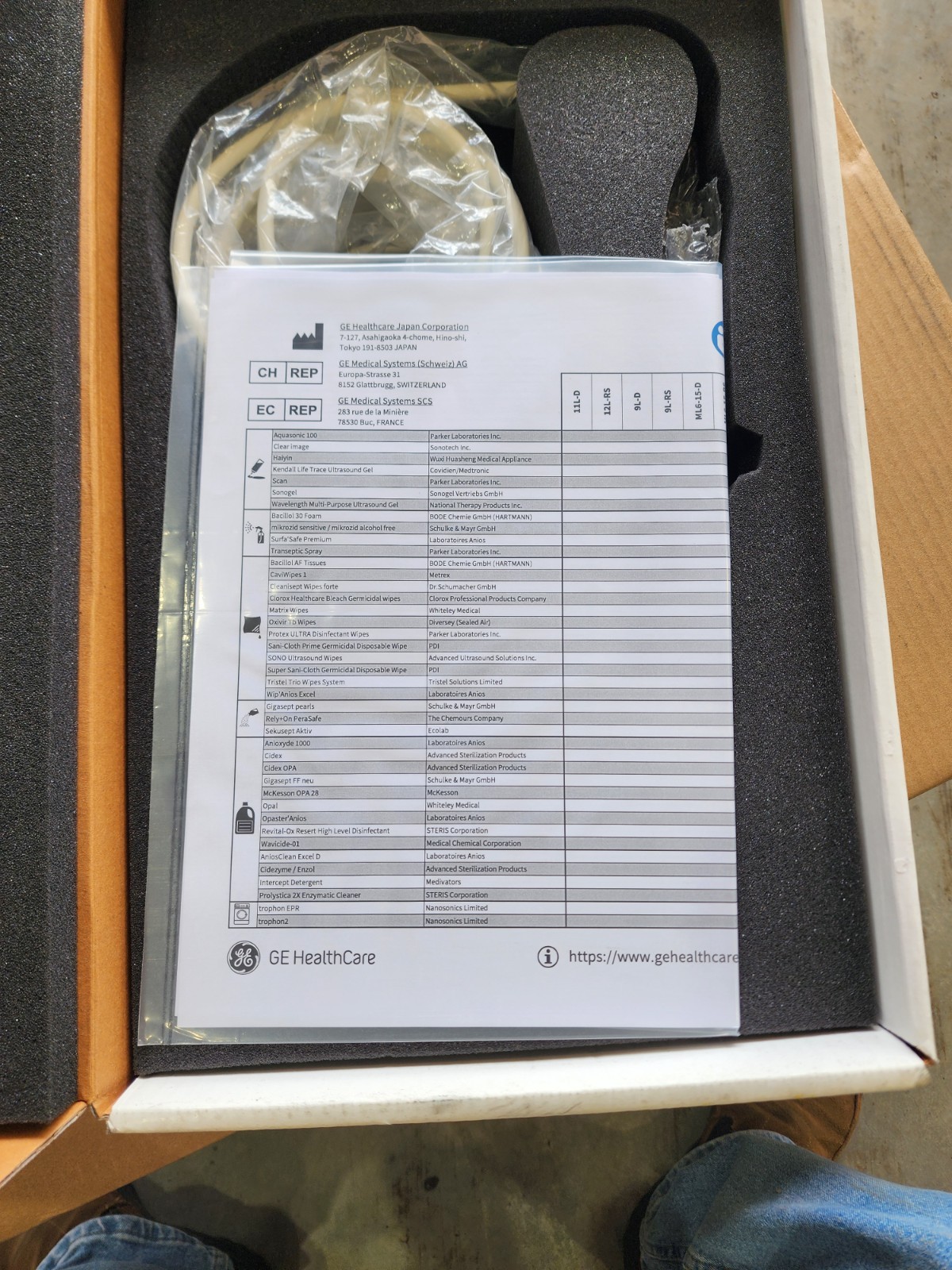 GE Healthcare L8-18i-D Linear Array Ultrasound Probe New