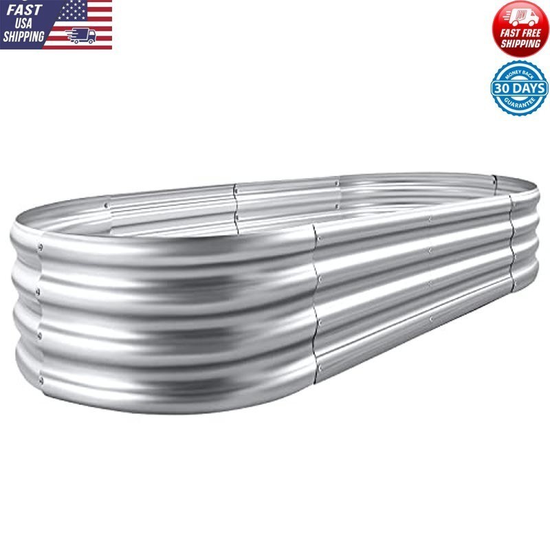 6x3ft Galvanized Raised Garden Bed Easy Assembly Rust Resistant Open Base New