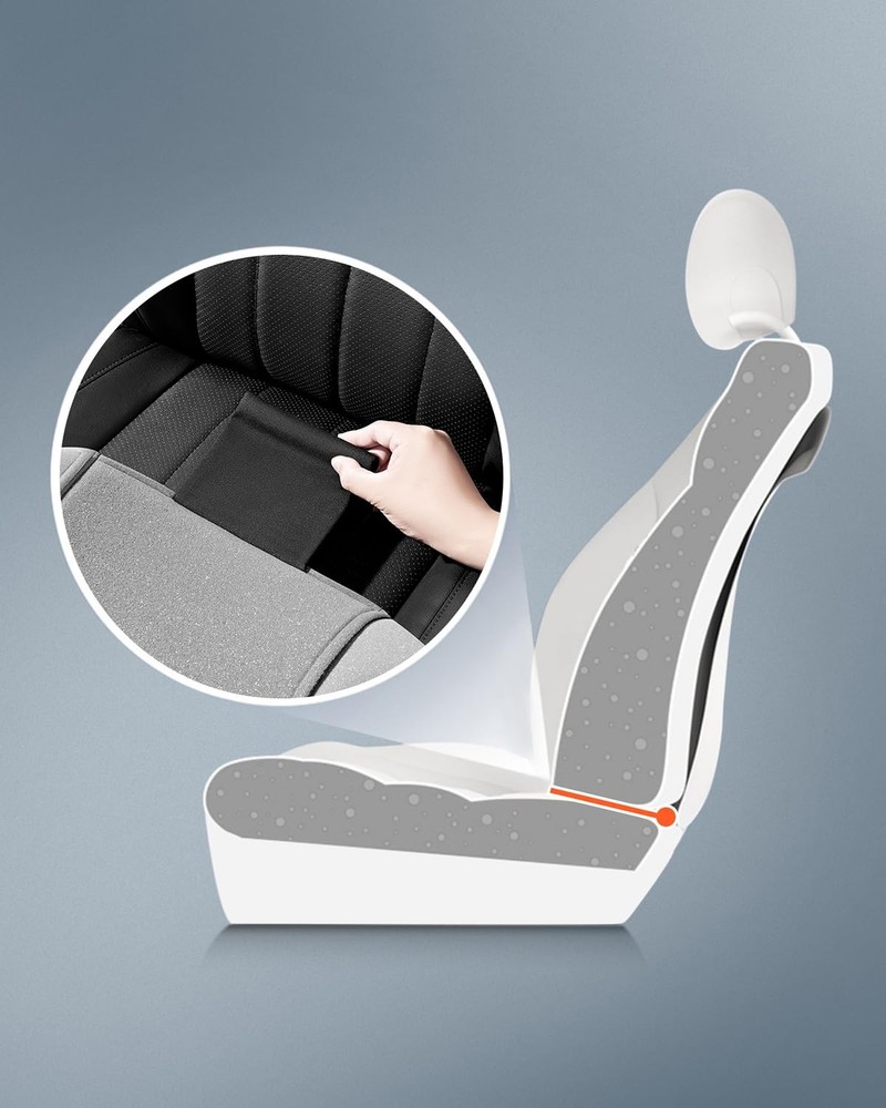 Road Comforts Car Seat Covers for Front Seat, High Back Back, gray