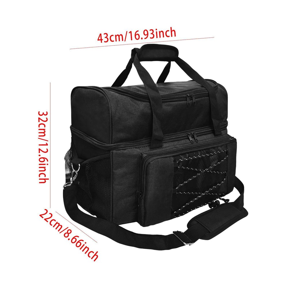 Bowling Bag for 2 Balls with Divider Sturdy Container Case Practical Bowling