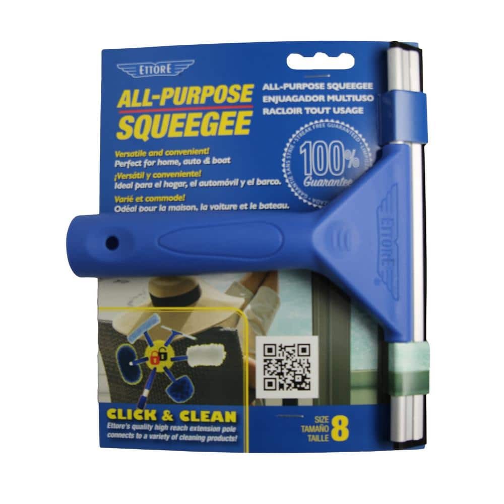 8" All-Purpose Squeegee – Streak-Free Rubber Blade with Lightweight Handle