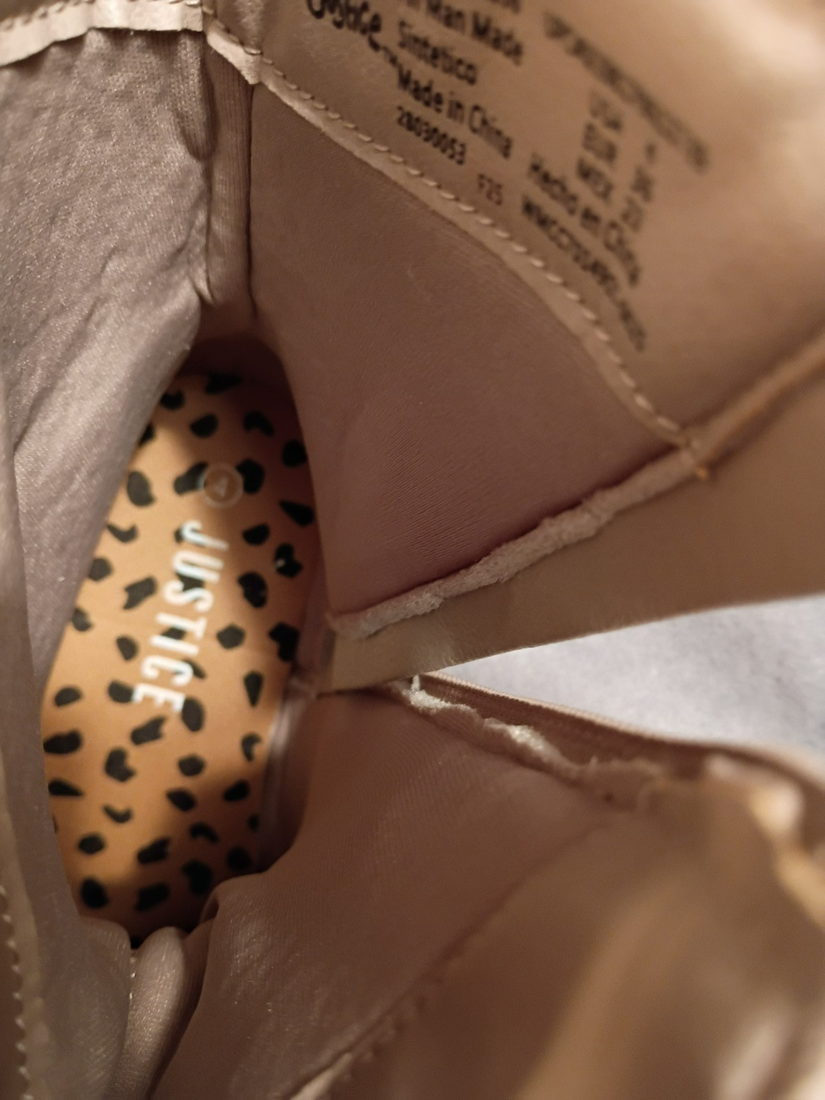 New Justice Western Cowgirl Boots Big Girls Size 4 Tan Embroidered Fringe Riding