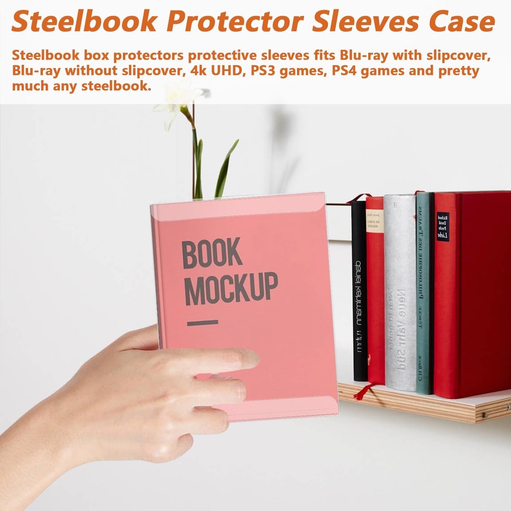 Earthtec 50 Pack Steelbook Protector Sleeves Case Replacement for Transparent