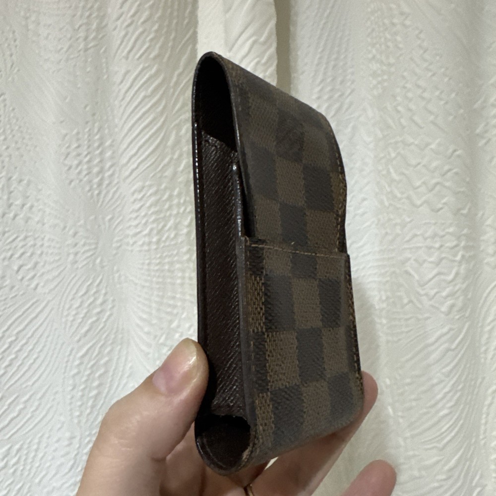Authentic Louis Vuitton Damier Ebene Pouch Case Brown