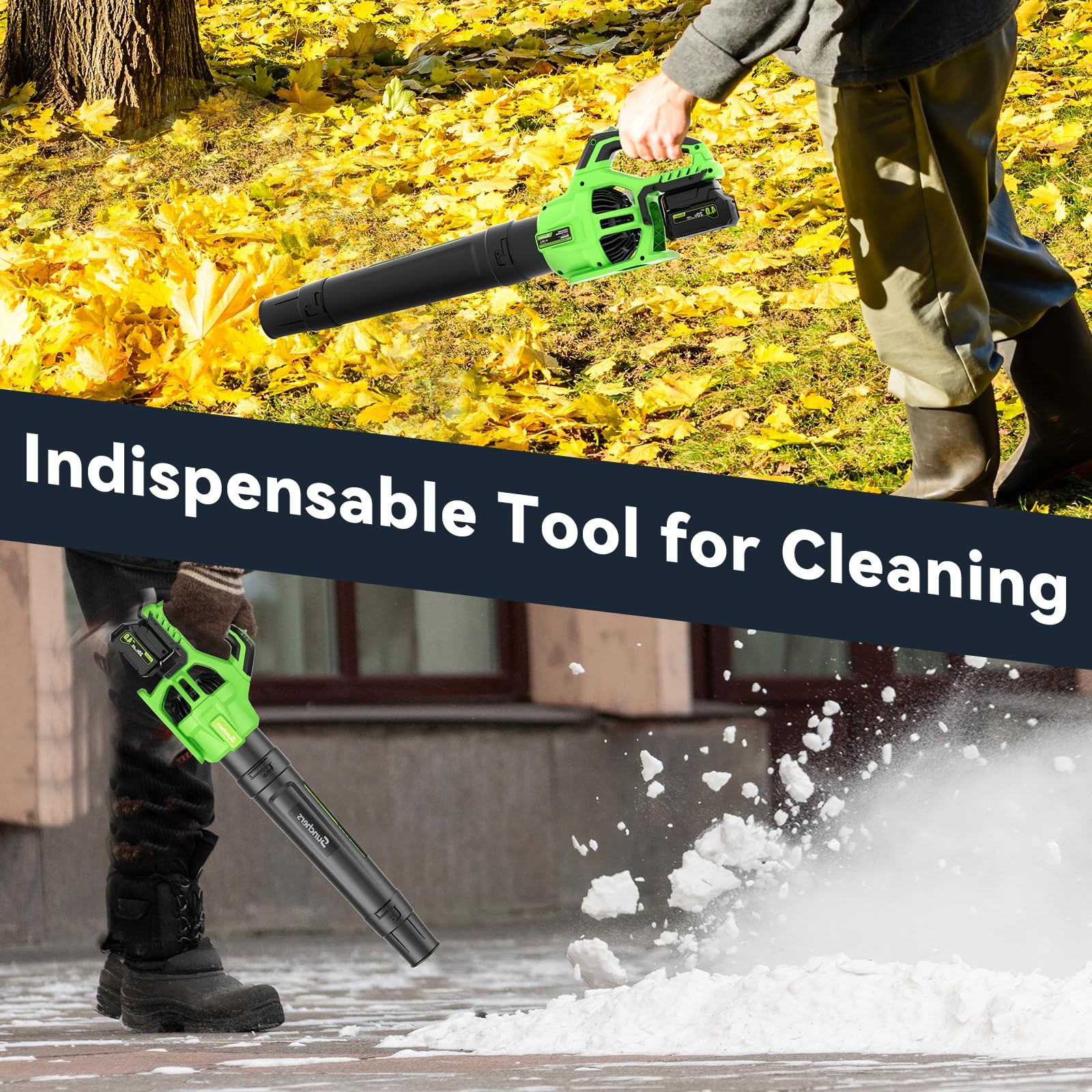 Leaf Blower Cordless with 2 x 3.0Ah Battery and Charger, 780CFM 260MPH Electric