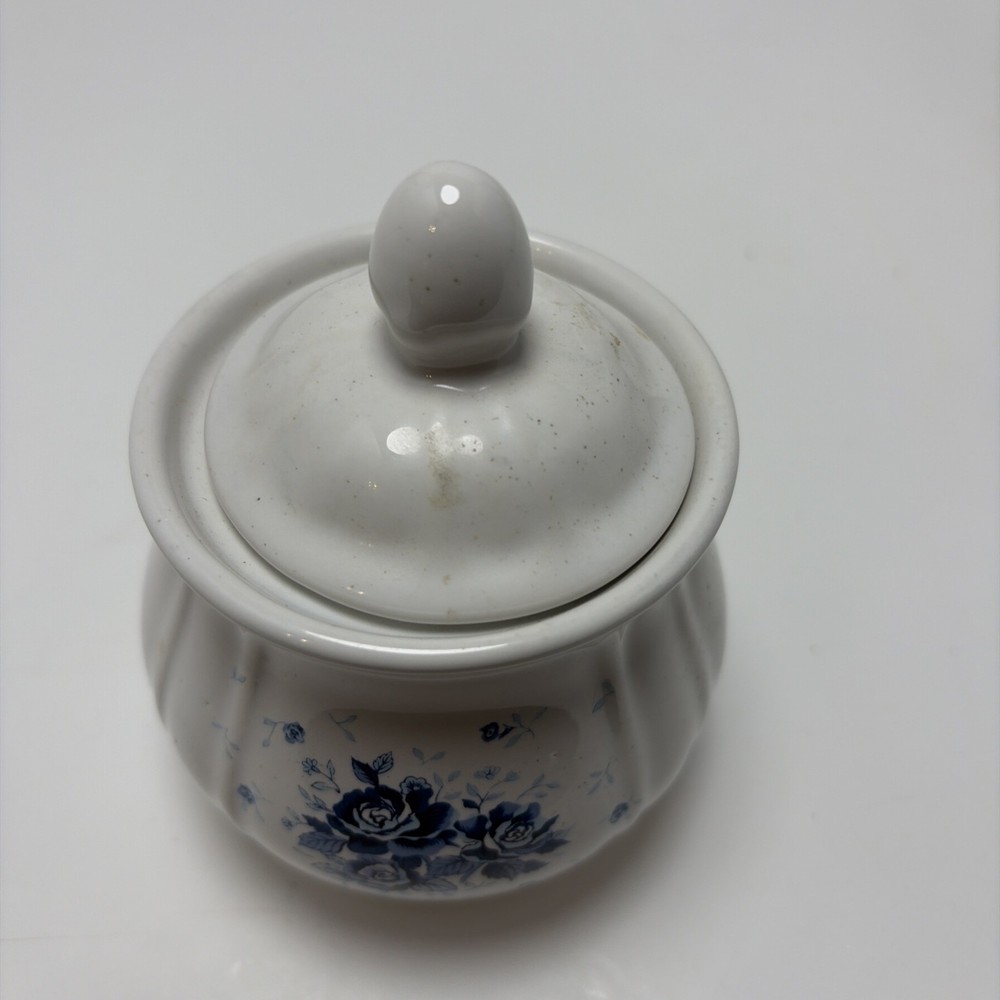 White Ceramic With Blue Roses Image
