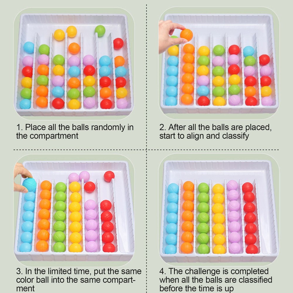 Color Sorting Ball Sensory Game Interactive Educational Board Game for Kids