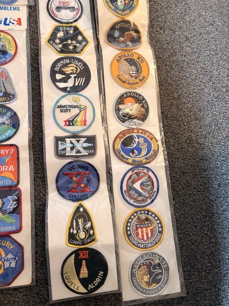 Vintage NASA Space Emblems Complete Set - Skylab Gemini Mercury Apollo 33 Items