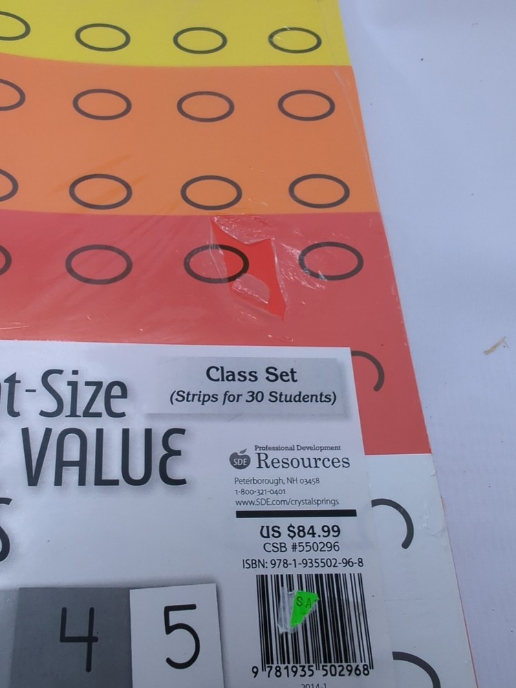Student Size Place Value Strips Class Set Strips For 30 Students