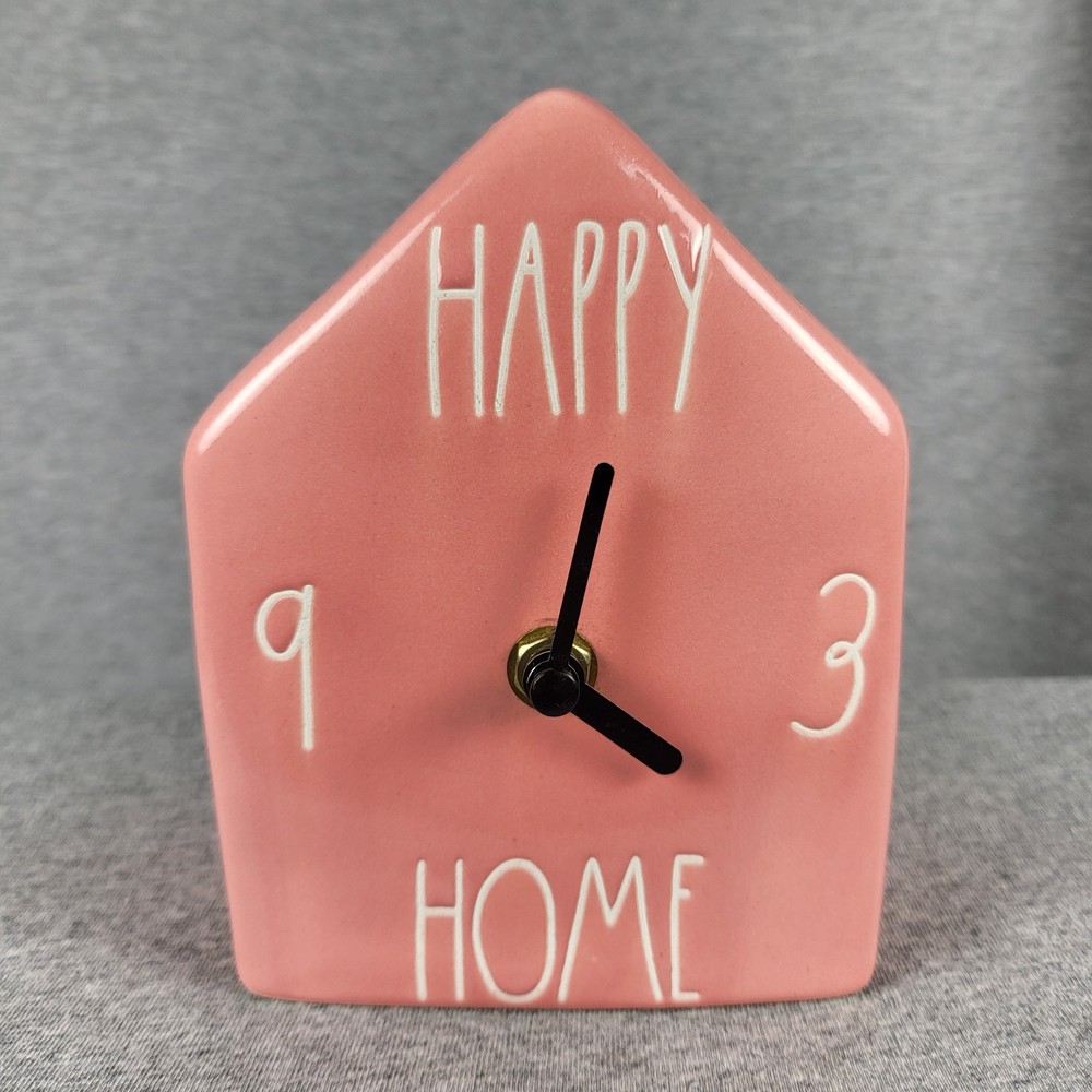 Rae Dunn “House Shaped” Happy Home Ceramic Clock
