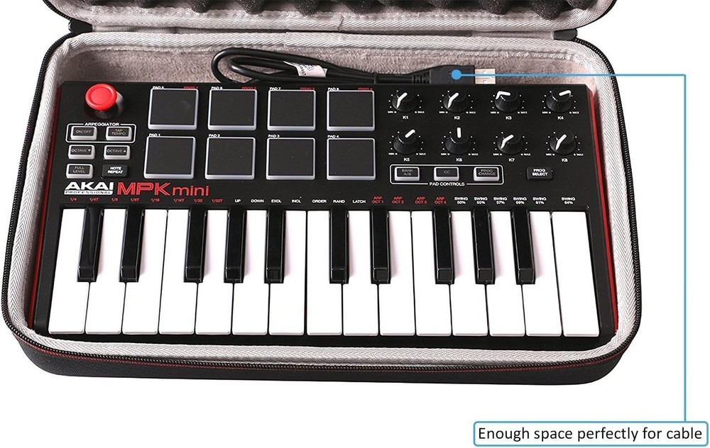 Portable LTGEM Carrying Case for Akai MPK Mini Series - Shockproof & Practical
