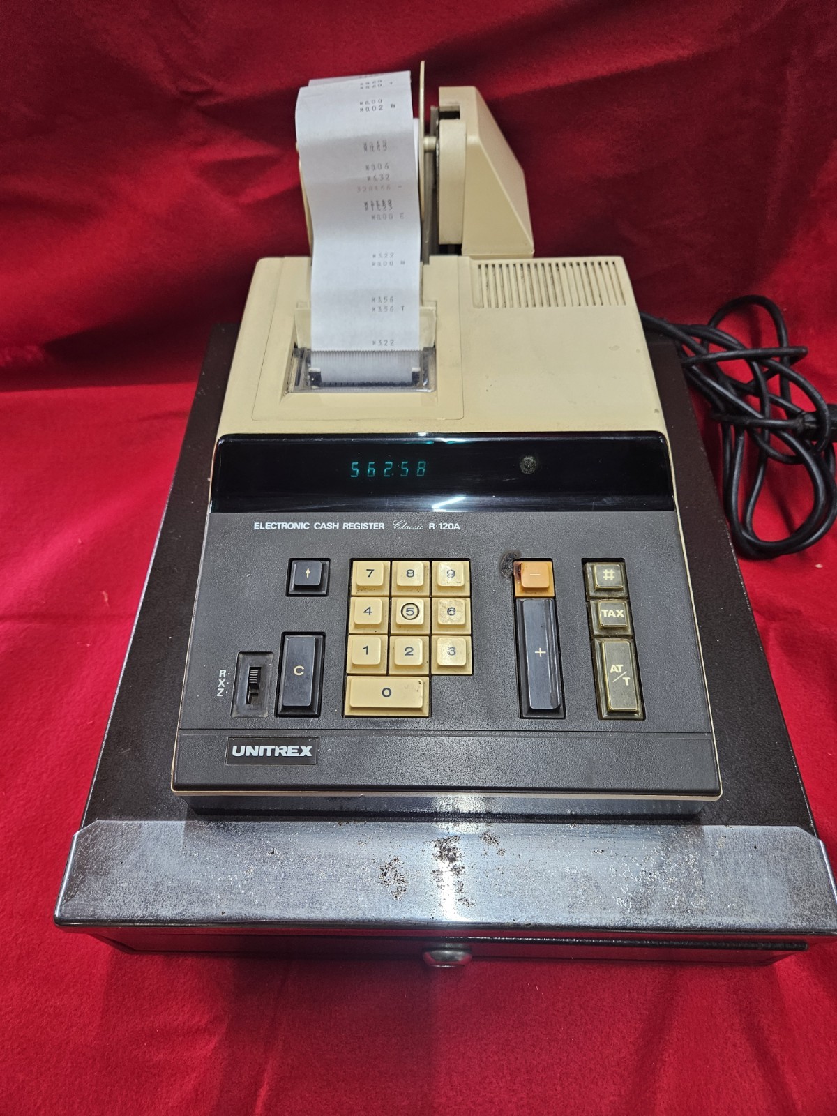 VINTAGE Unitrex R-120A Classic Electronic Cash Register. Tested, No Issues.