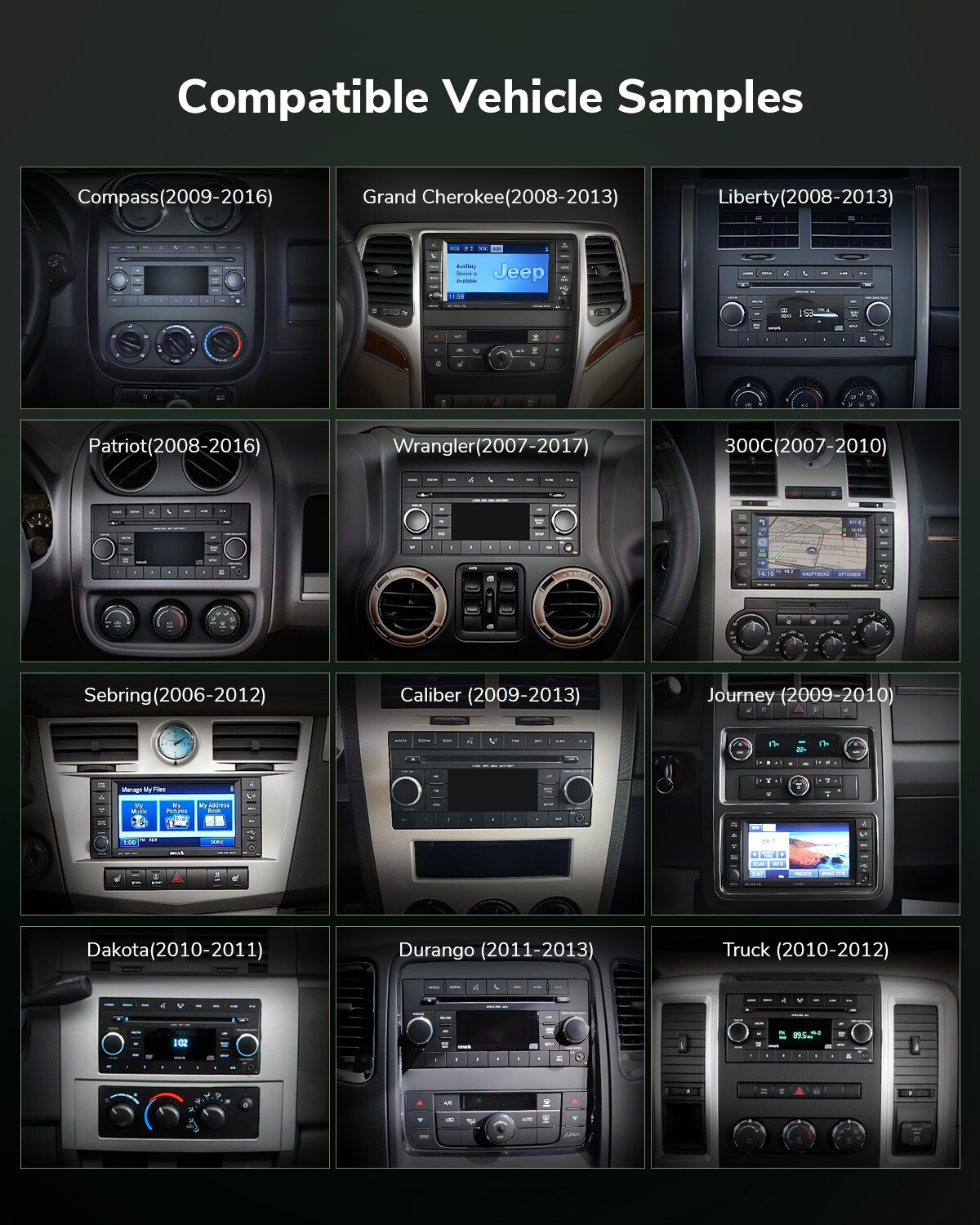 For Jeep Wrangler 2007-2017 Car Stereo Apple CarPlay Android 13 Radio GPS Navi