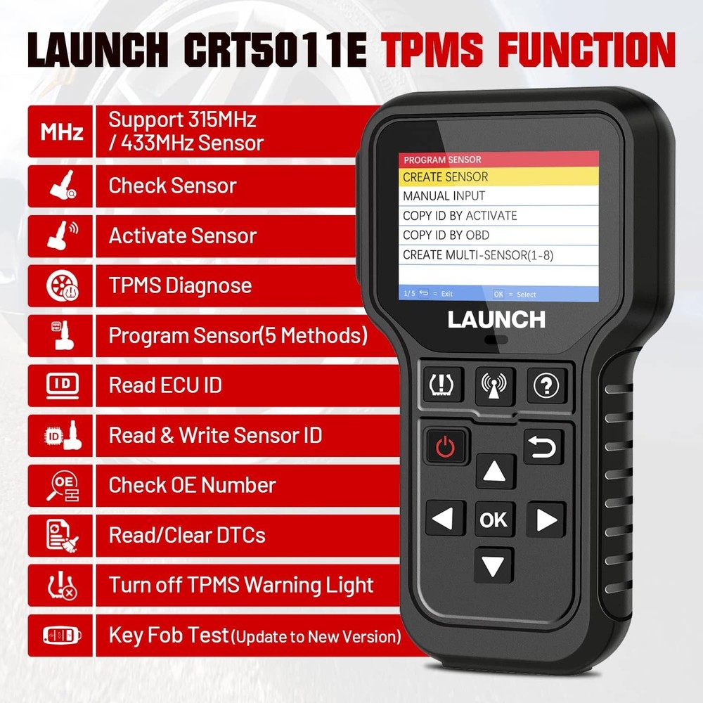 LAUNCH CRT5011E TPMS Relearn Tool Tire Pressure Sensor Programing Diagnosis Tool