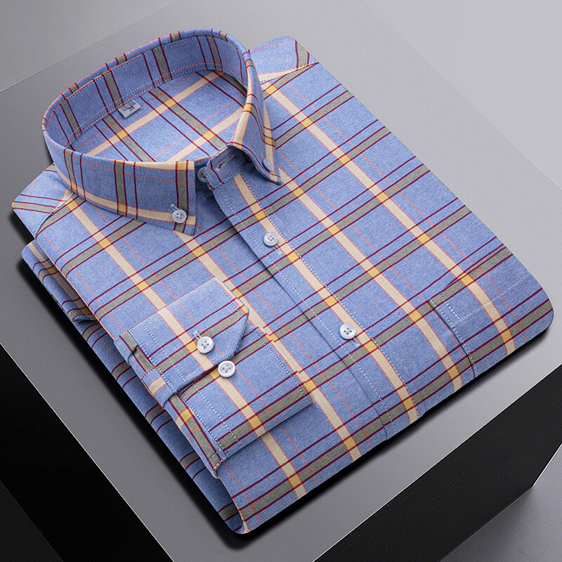 Mens Dress Oxford Shirts Formal Business Long Sleeves Cotton Casual Shirts Tops