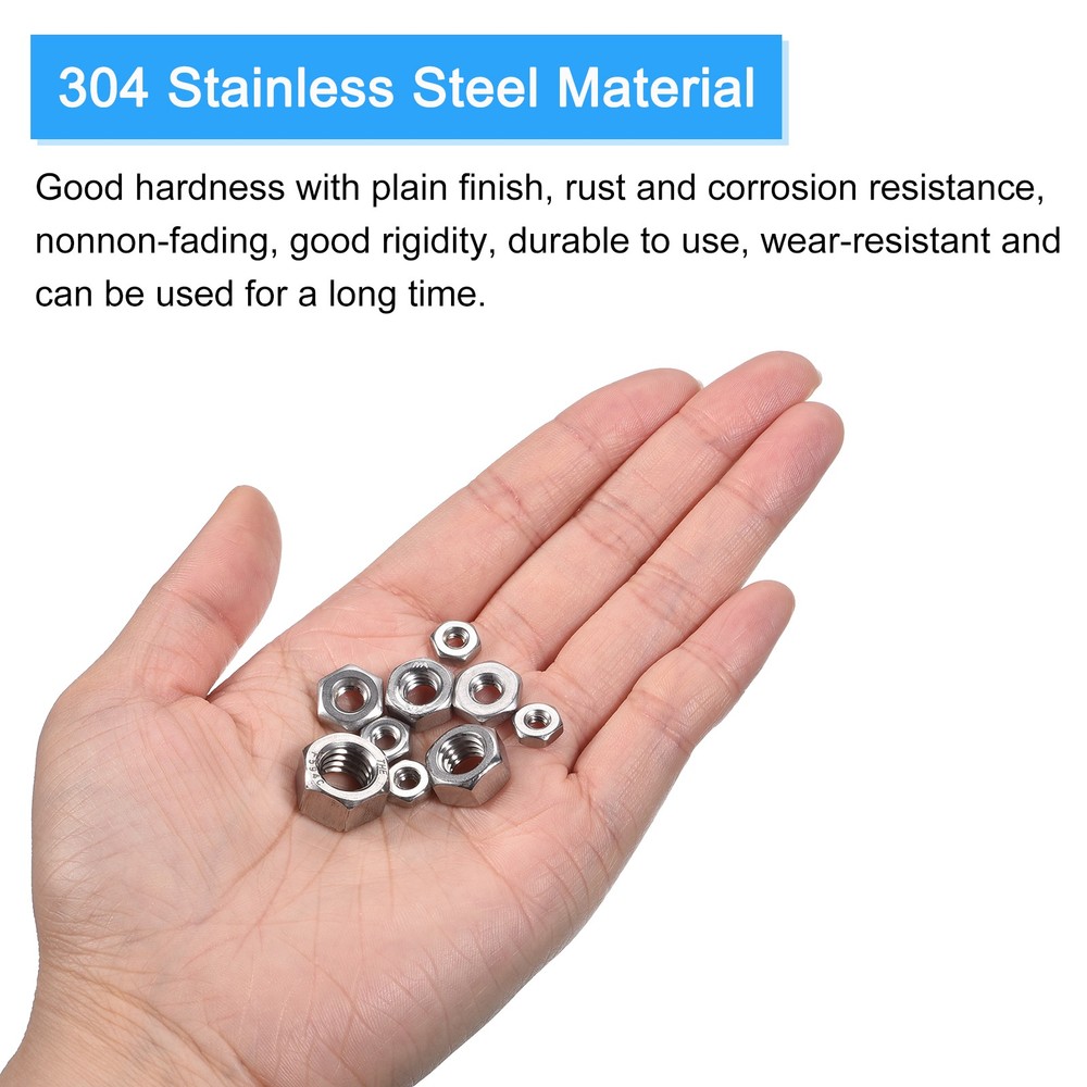 Hex Nuts Assortment Kit (M6-1 Hex Nuts with M6 Flat Washers) 60Pcs Kit