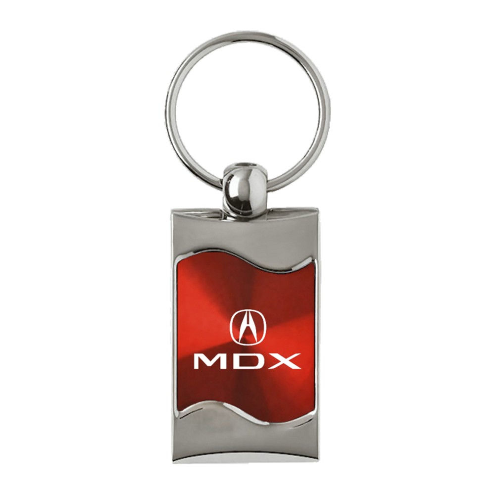 Licensed Red Rectangular Wave Keychain for Acura MDX - AUGD3482