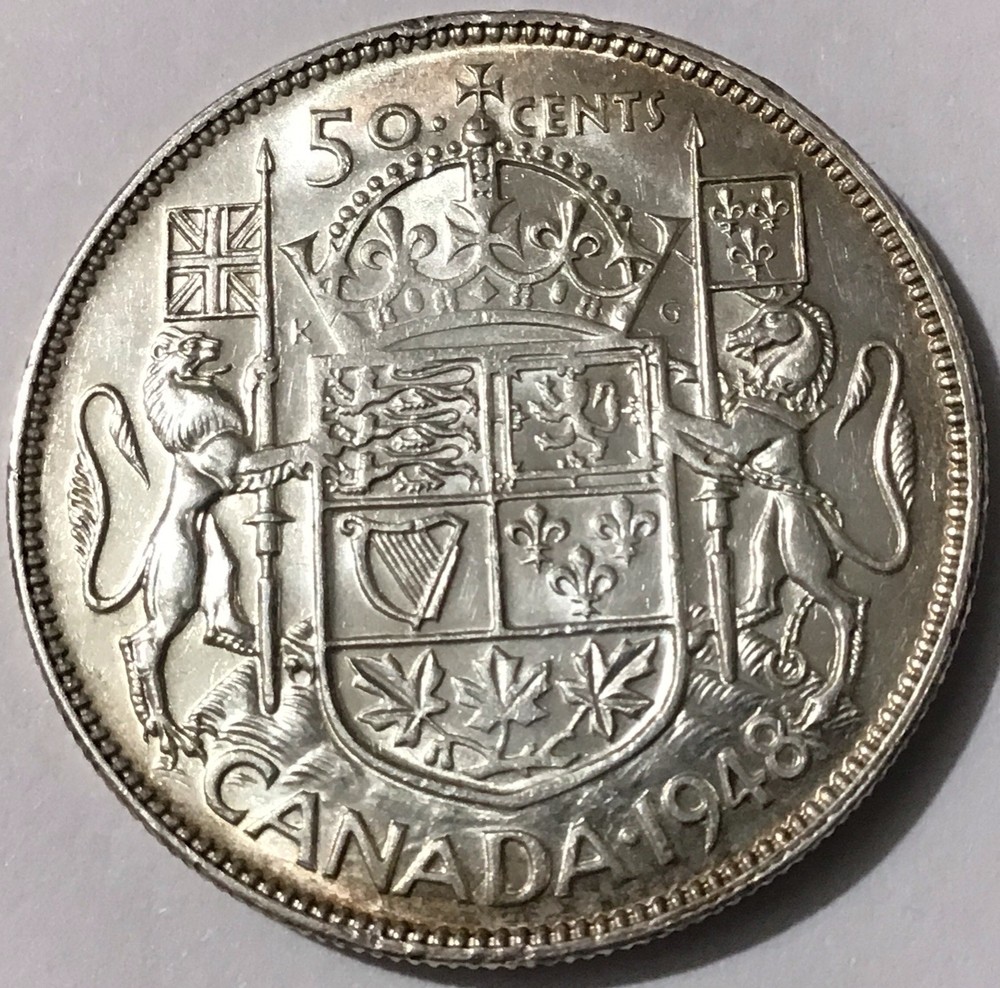 1948 Canada 50 Cents Silver