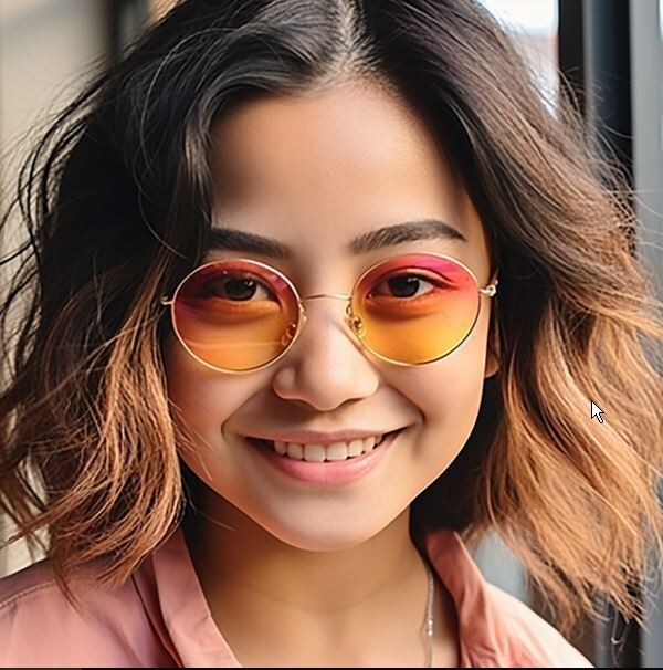 KIDS CHILD SIZE ROUND SUNGLASSES 2 TONE PINK-YELLOW COLORED LENS HIPPIE CIRCLE