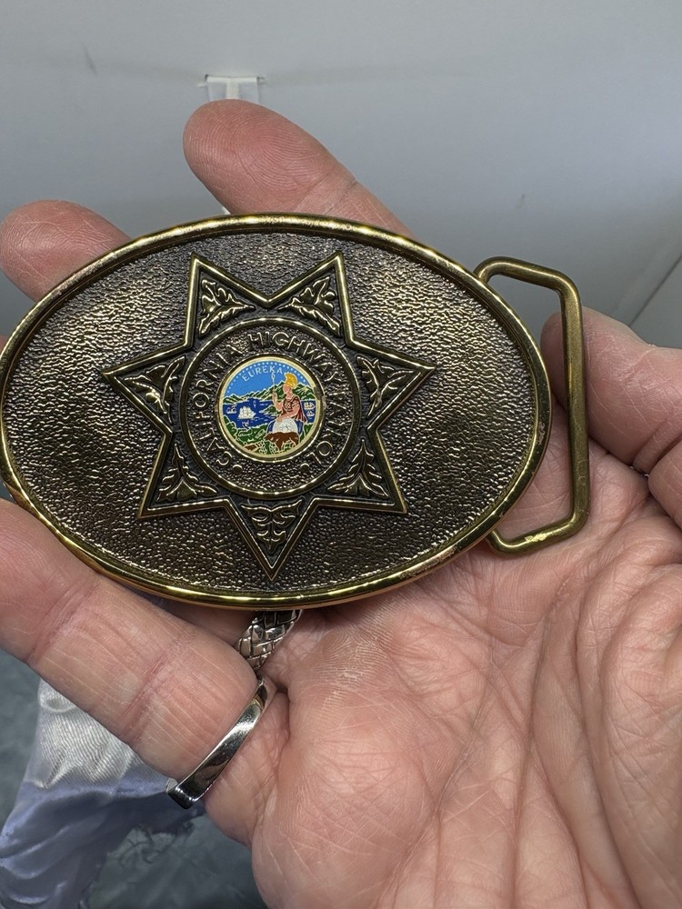 Vintage CHP Obsolete Solid Brass Belt Buckle