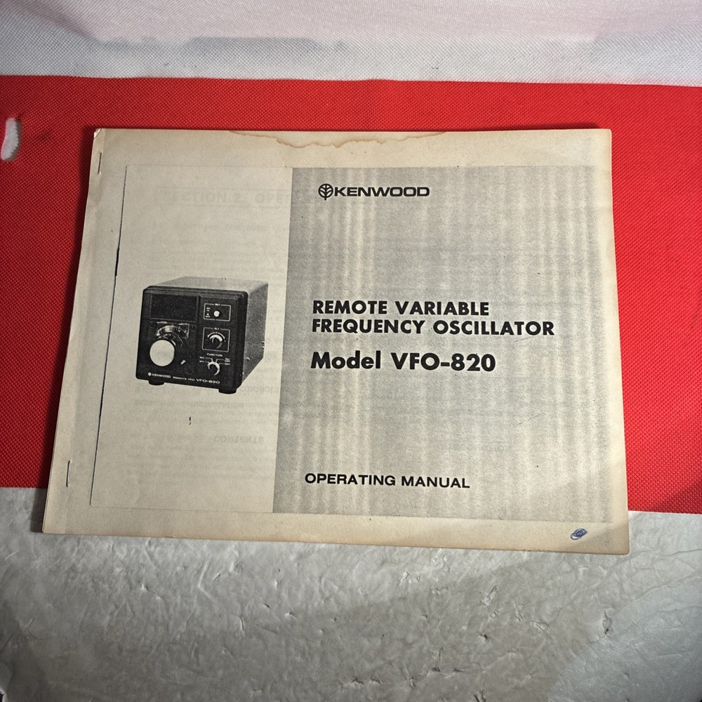 KENWOOD REMOTE VARIABLE FREQUENCY OSCILLATOR Model VFO-820 OPERATING MANUAL