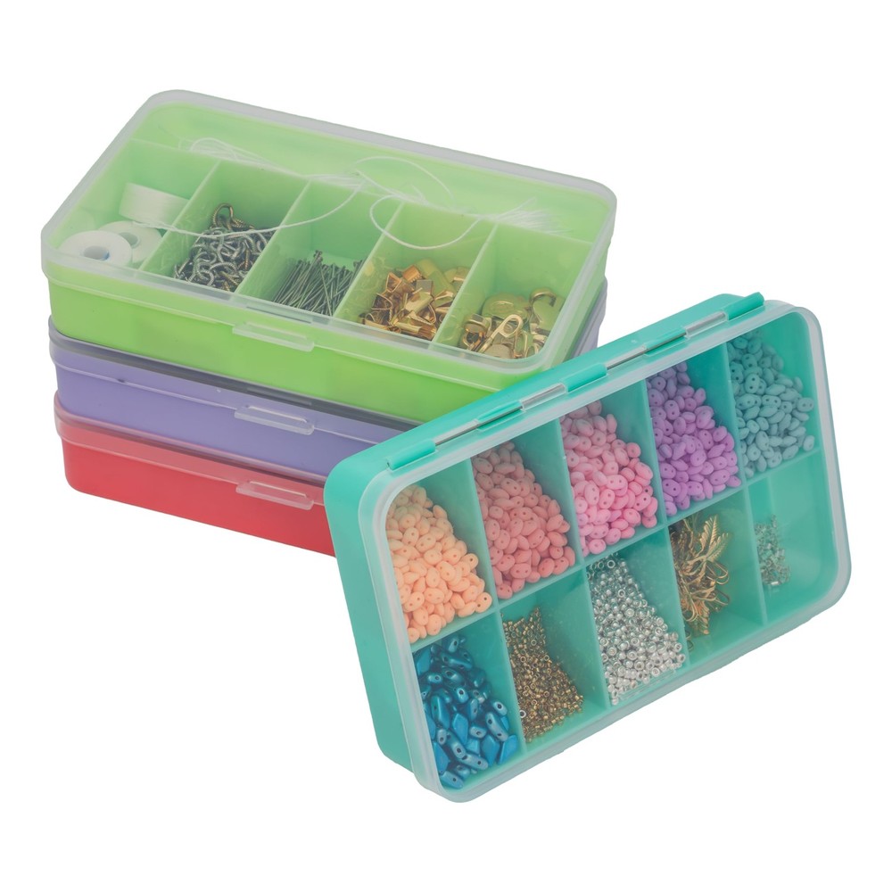 Personality Case Color-Coded Organizers, 4 Stackable boxes, 22 compartments i...