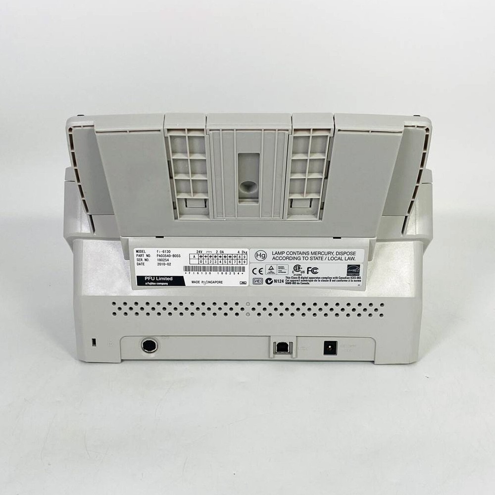 Fujitsu Fi-6130 Document Scanner w/Adapter/USB/Setup Drivers ZERO ROLLERS COUNT!