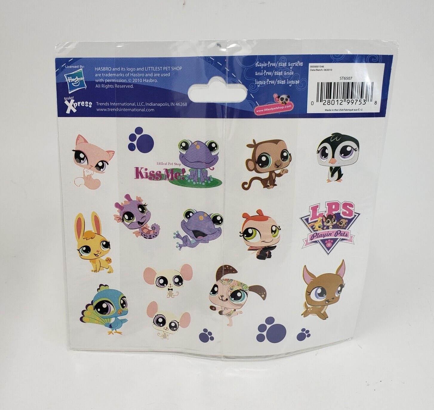 LITTLEST PET SHOP LPS 2010 HASBRO STICKERS 2 SHEETS NEW SEALED STICKER XPRESS