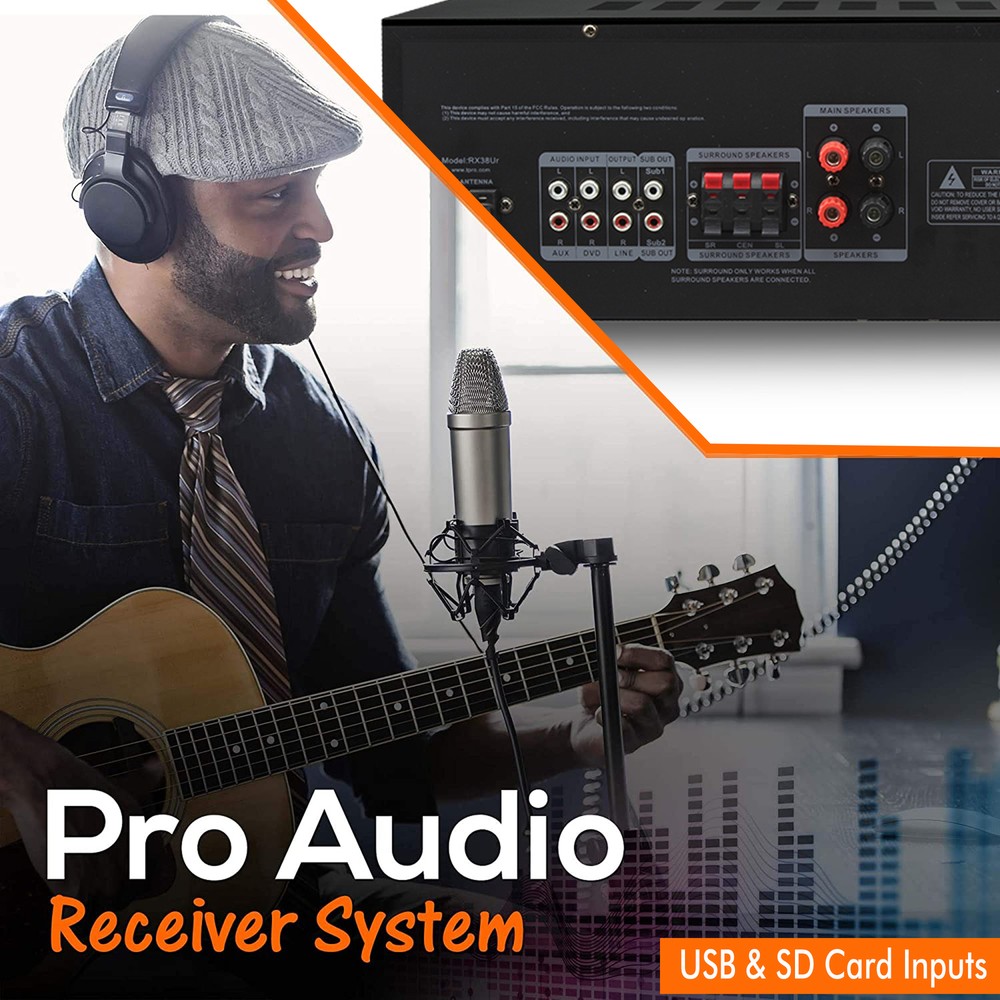 New Technical Pro 1000W Professional Audio Receiver with USB/SD Card Input & MP3