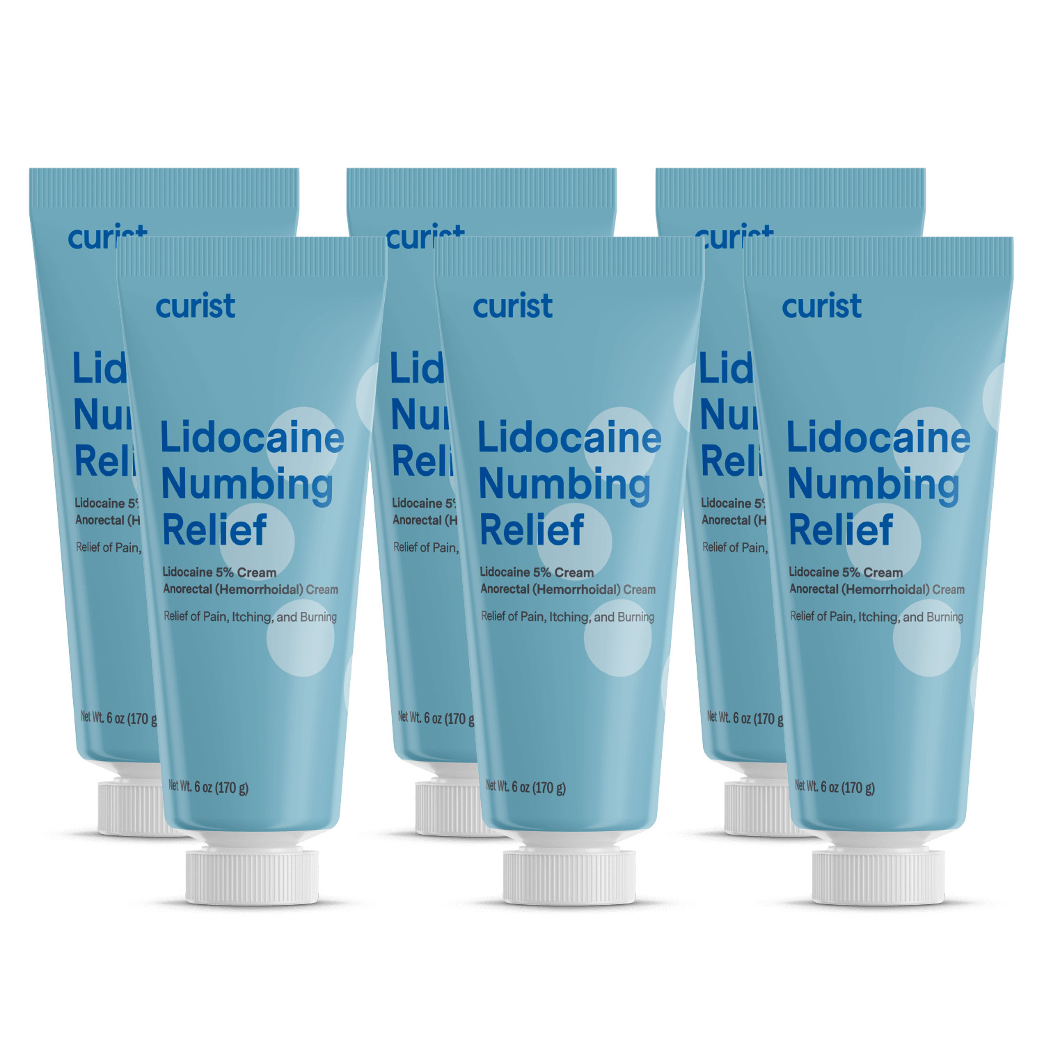 Lidocaine Cream 5% (6 pack, 6 oz each)