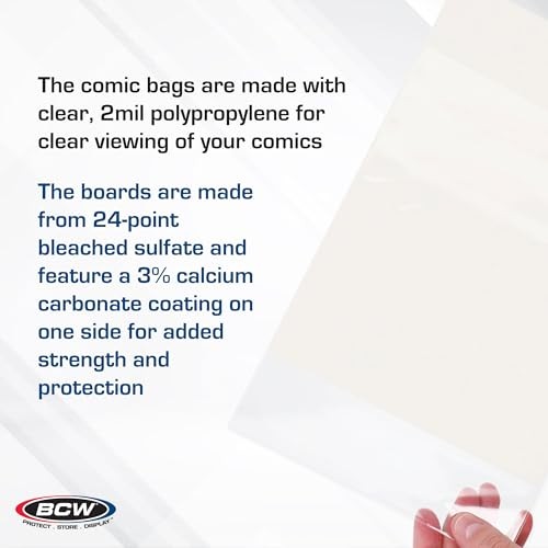 Current Comic Boards and Bags Combo | 100 Polypropylene Comic Bags & Backer