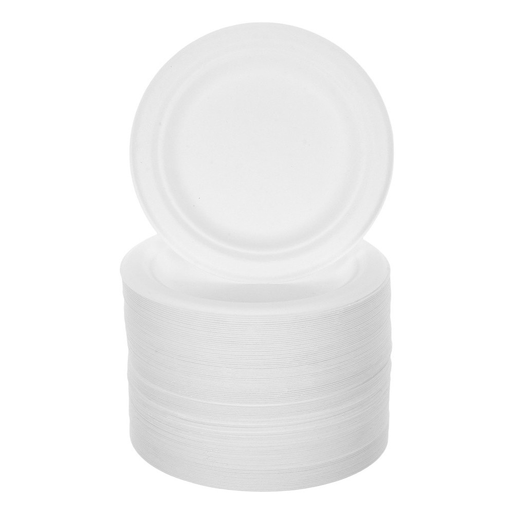 100 Pcs Paper Appetizer Plates Salad Serving Tray Dinner Round Decorative
