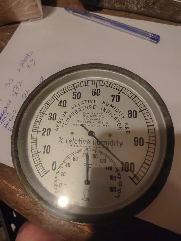 Abbeon M2A4 Vintage Hygrometer & Temperature Indicator West Germany