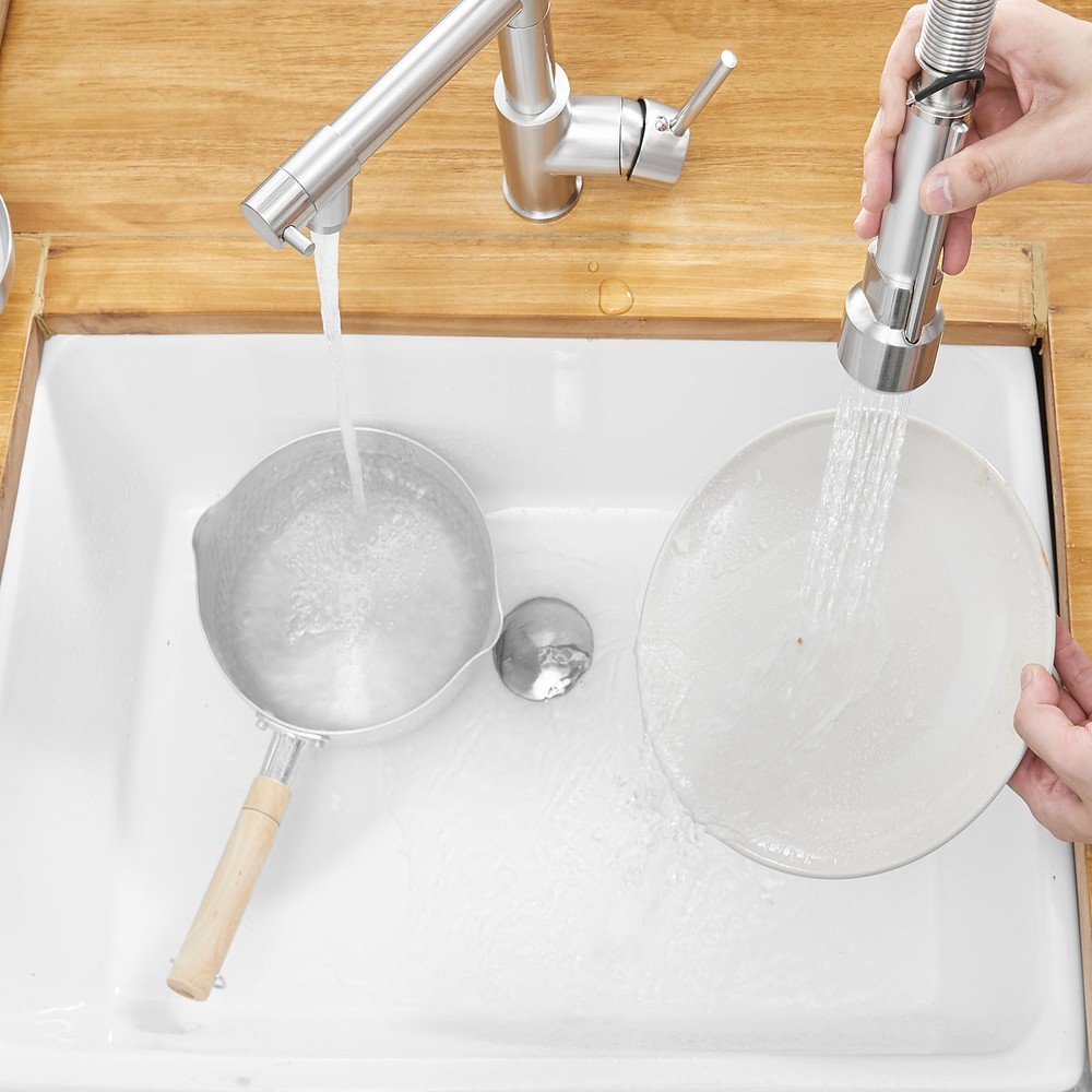 Commercial Style Kitchen Faucet with Pull Down Sprayer