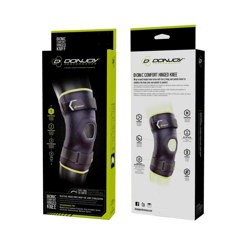 Donjoy - Bionic Bilateral Hinged Knee Wrap For Joint Stabilization - Size: S/M
