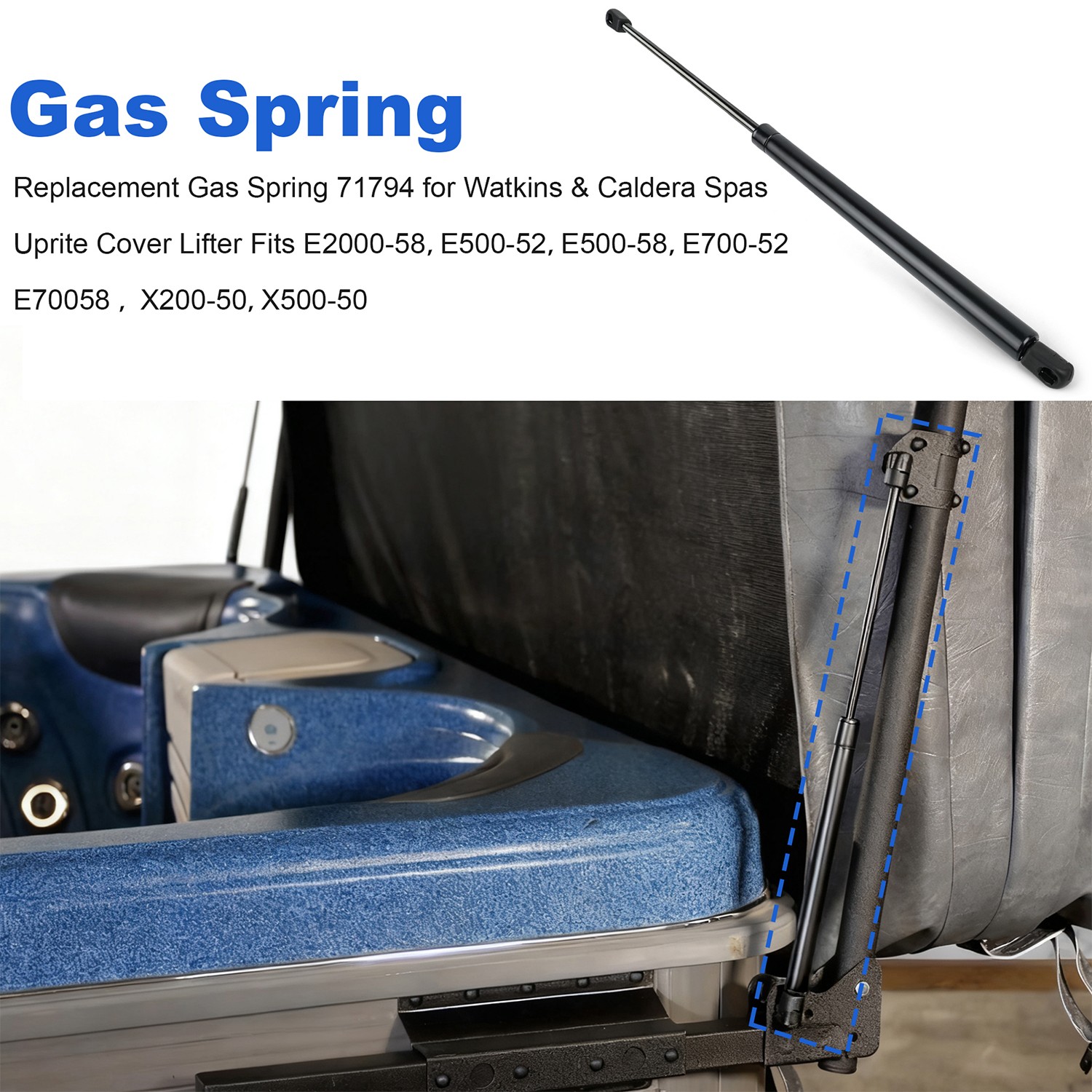 Gas Spring 71794 for Watkins Uprite Cover Lifter Shock for Caldera Spas