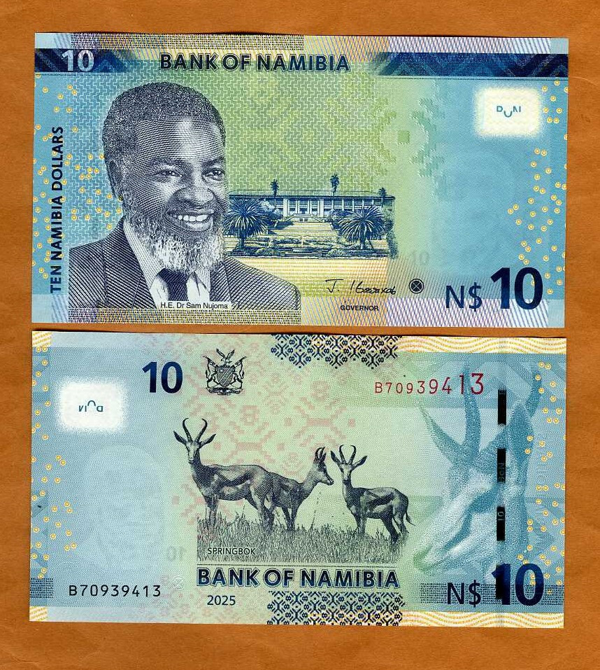 Namibia, 10 dollars, 2025, P-16c, UNC