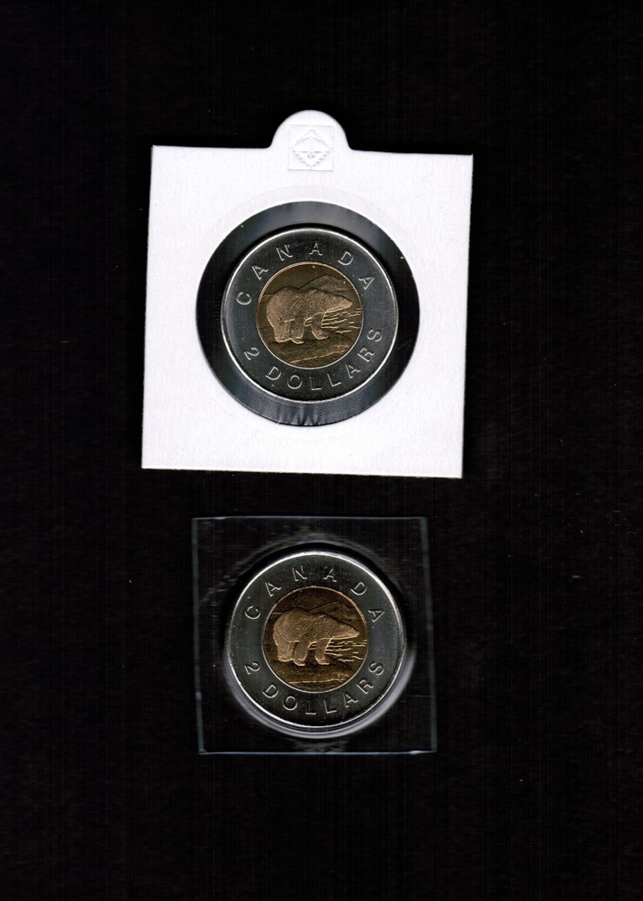 2006 Canada $2 x 2 LOGO Single Date on TOP + NO Logo Bottom Single Date Gem UNC