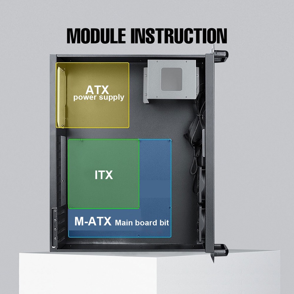2U Server Chassis Rackmount Case Supports Mini ITX and Micro ATX Mainboards