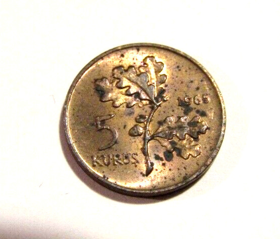 Turkey 1966 5 Kurus unc Bronze Coin