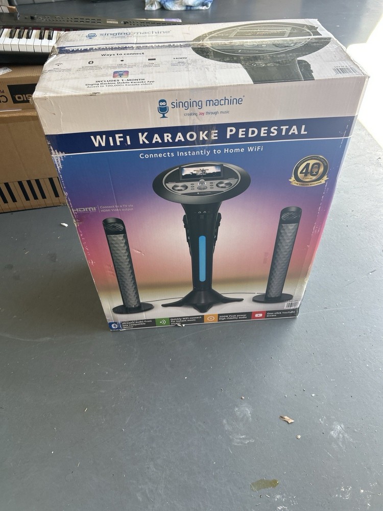 Premium Wi-Fi Karaoke System 7'' Touchscreen Singing Machine - Two Mics Complete