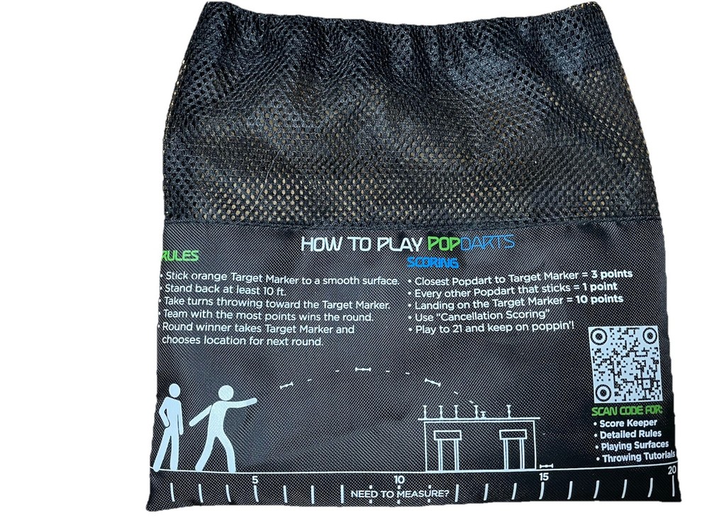 Pop Darts Pro Pack - 3 Throwing Darts + Wigglenobber Target + Bag - Incomplete