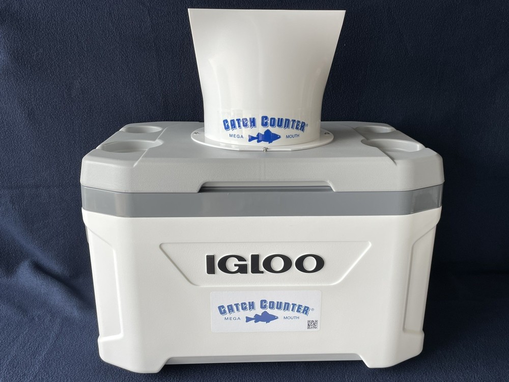 CatchCounter MEGAKOOL 52qt Igloo Counting Cooler-White/Grey