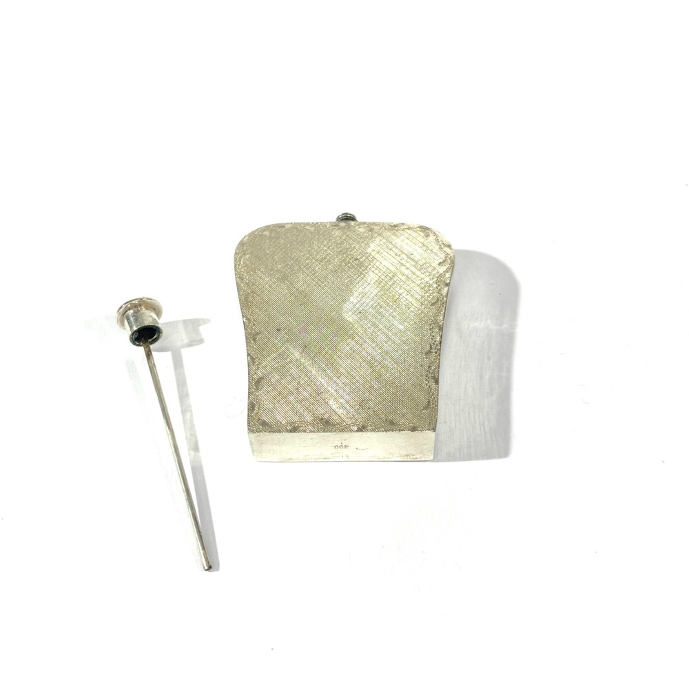 Vintage solid Silver hand carved snuff bottle , Hallmarked