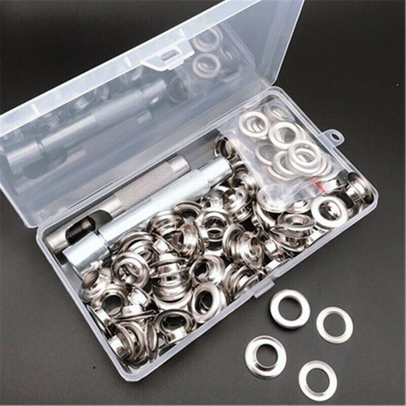 100PCS Leather Rivet Loops 12mm With Installation Tools