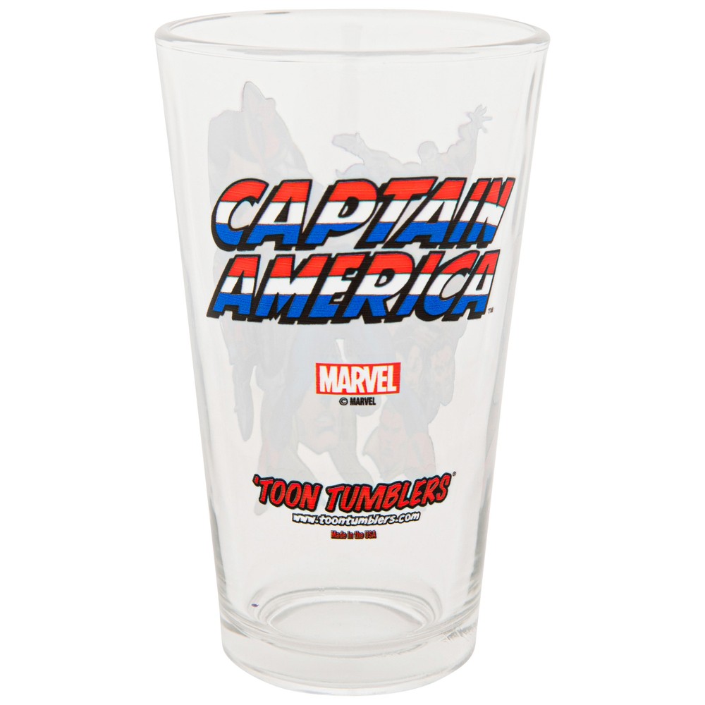 Captain America Comic Characters Pint Glass Multi-Color