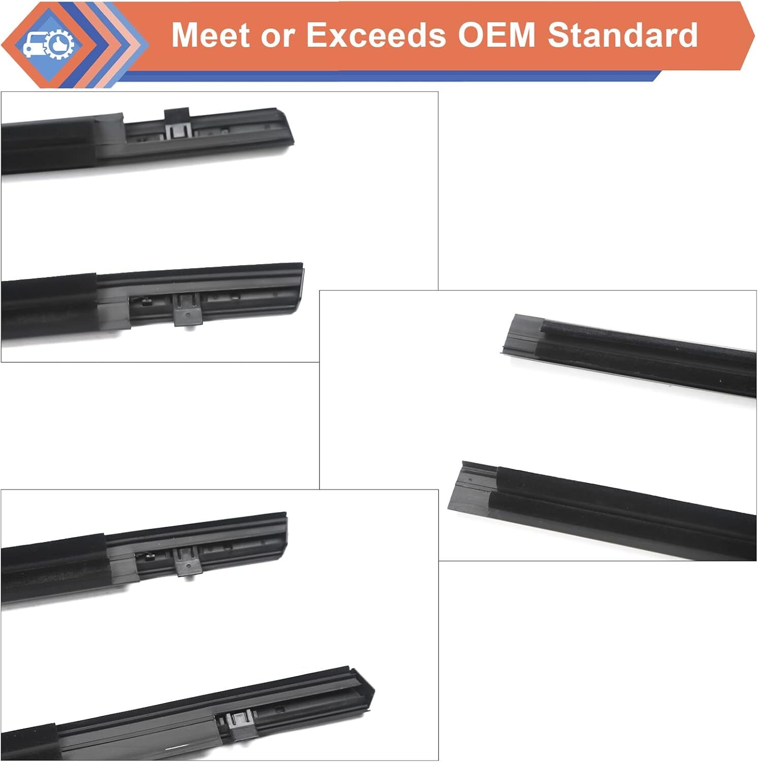 4 PACK Sello burlete moldura ventana exterior coche para Honda Civic 2016 - 2021